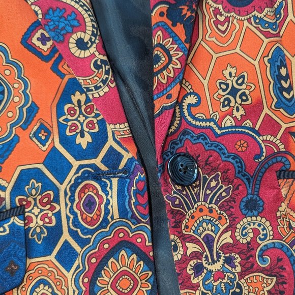 Vintage Jones New York Signature paisley stretch blazer size 6 petite EUC - Picture 5 of 11